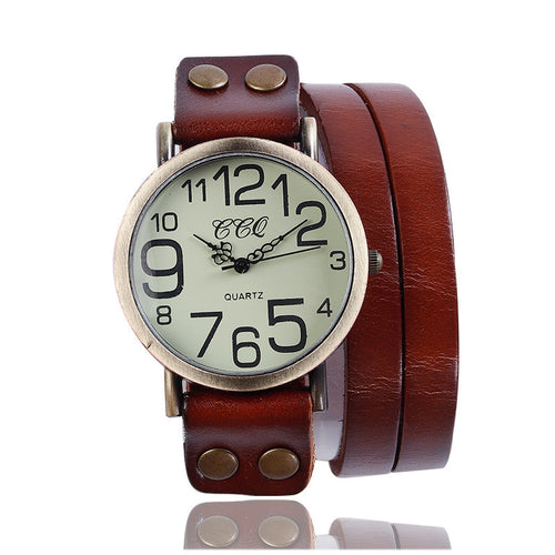 Vintage Retro Wrap Leather Watch for Men & Women – Casual Quartz Wristwatch