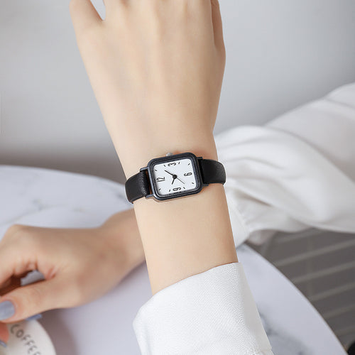 Elegant Women’s Square Leather Watch