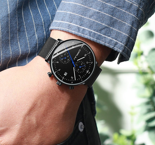 Luxury Mesh Chronograph Watch for Men