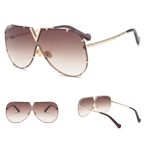 Luxury Rimless Aviator Sunglasses