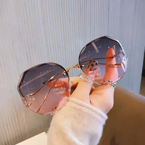 Oversized Rimless Fashion Sunglasses