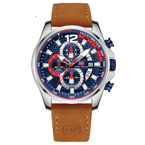 Luxury Waterproof Men’s Chronograph Leather Watch