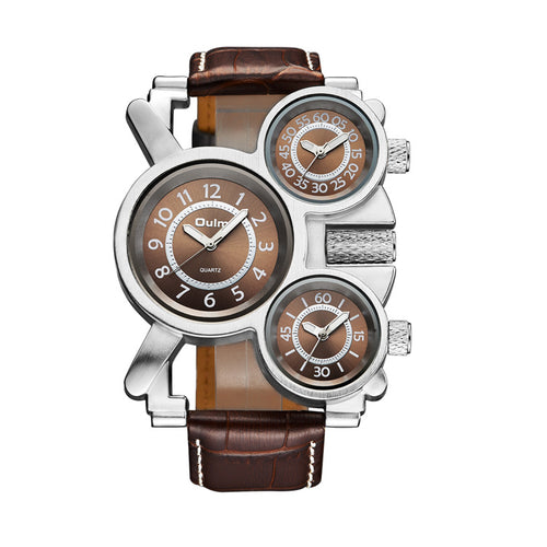 Luxury Men’s Luminous Quartz Watch with Leather Strap
